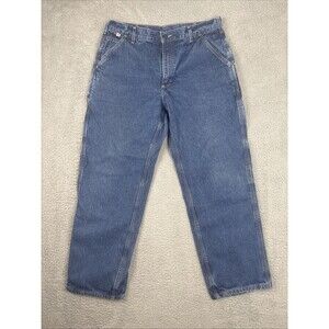 Carhartt FR Jeans Mens 35x32 Blue Cat 2 Flame Resistant 290-83 Cargo NFPA 2112